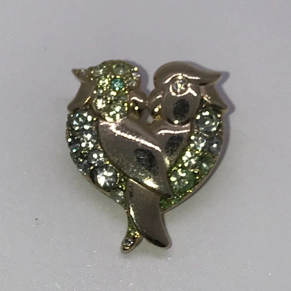 Vintage Gold Tone Liz Claiborne Love Bird Pin